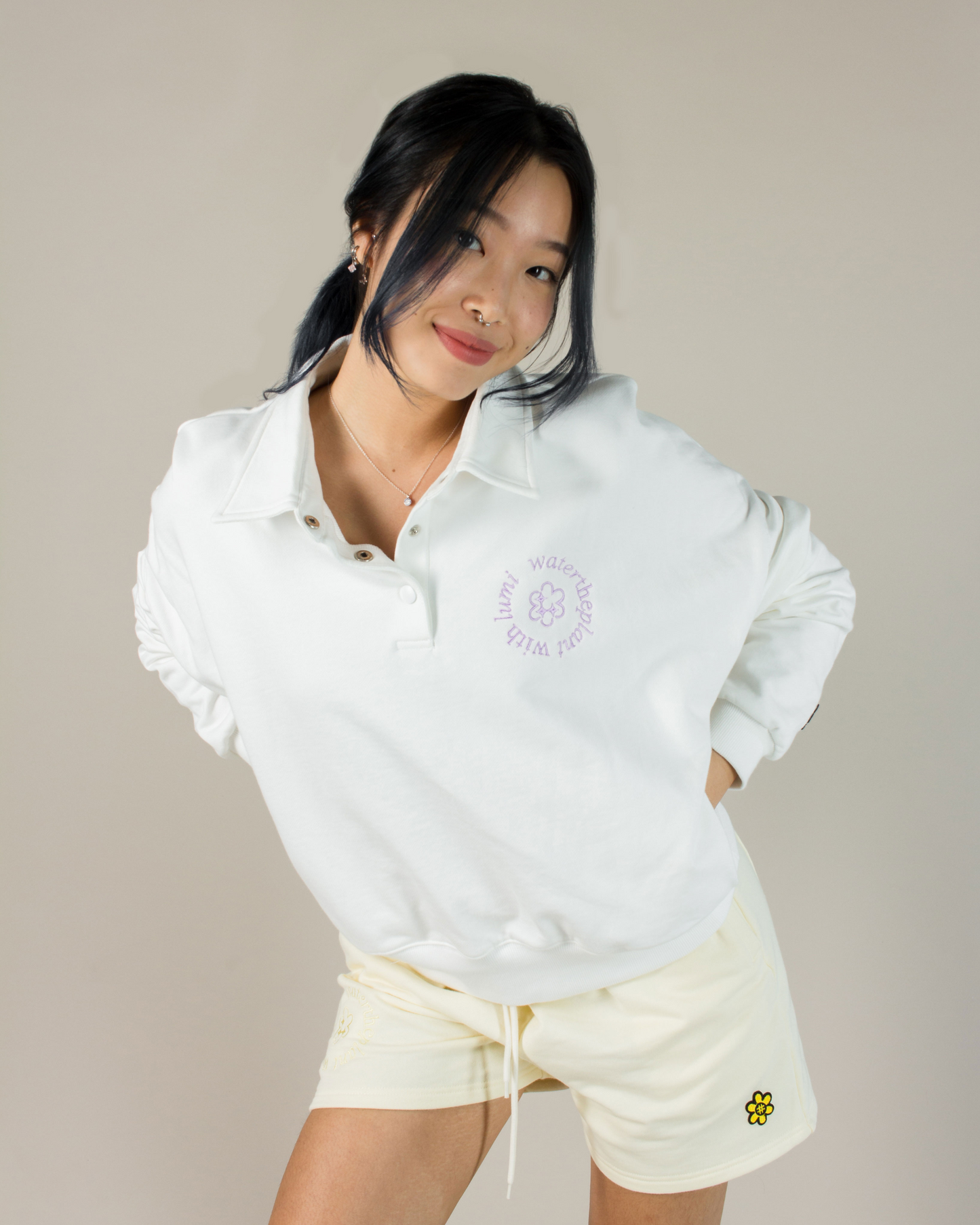 LUMI X WTP Gleam Garden Polo Sweater