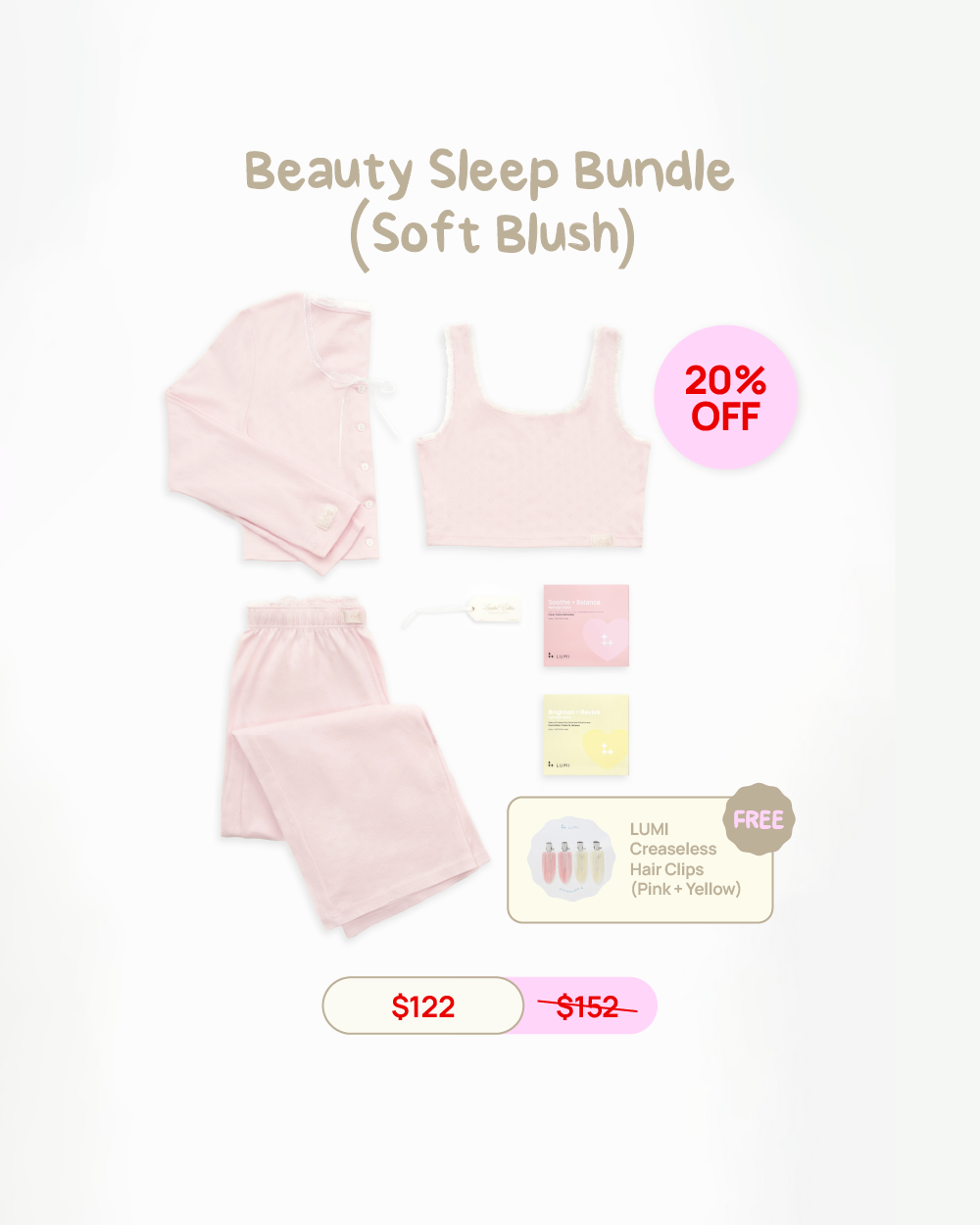 LUMI x Wustler Beauty Sleep Bundle (Soft Blush)