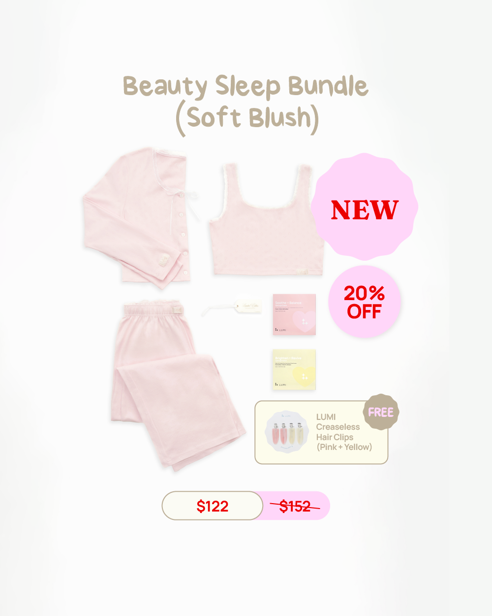 LUMI x Wustler Beauty Sleep Bundle (Soft Blush)